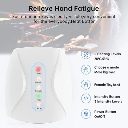 Electric Hand Massager Air Pressure Heat Compresses Heating Palm Finger Acupoint Massage Device For Pain Relief  Women Girl Gift