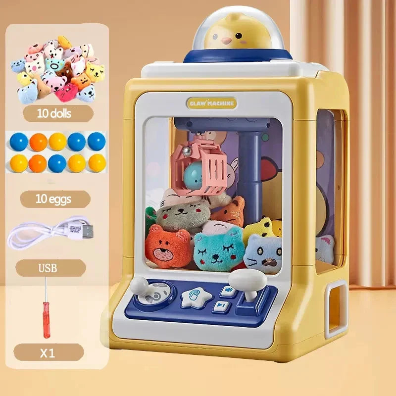 Automatic Doll DIY Machine Kids Coin Operated Play Game Mini Jeux Toy Claw Machine Crane Machines Music Doll for Christmas Gifts