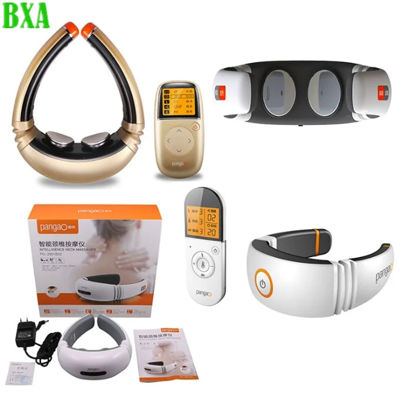 Smart Cervical Spine Massager Hot Compress Physiotherapy Shoulder Neck Electric Kneading Pulse Massage Home - Gold