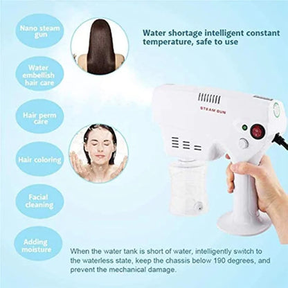 1pc New Nano Steam Gun Hair Care Nano Hydration Sprayer Hot Dyeing Care Blue Micro Mist Machine Spray Facial Steamer Trigger