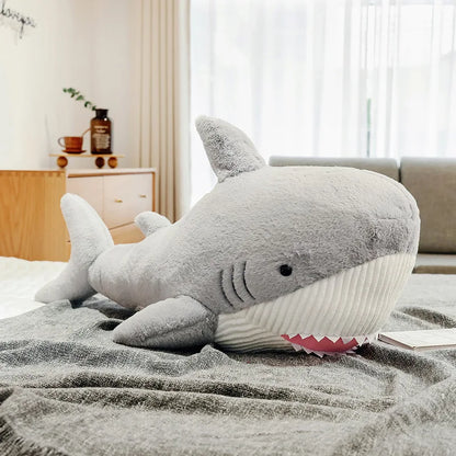 60/80cm Simulated Cute Shark Doll Plush Toy Stuffed Soft Sea Animal Fish Pillow Appease Toys for Kids Girls Birthday Gifts Decor