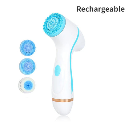 3 In 1 Sonic Facial Cleansing Brush Face Spin Brush Set Facial Spa System For Skin Deep Cleaning Remove Blackhead Machine