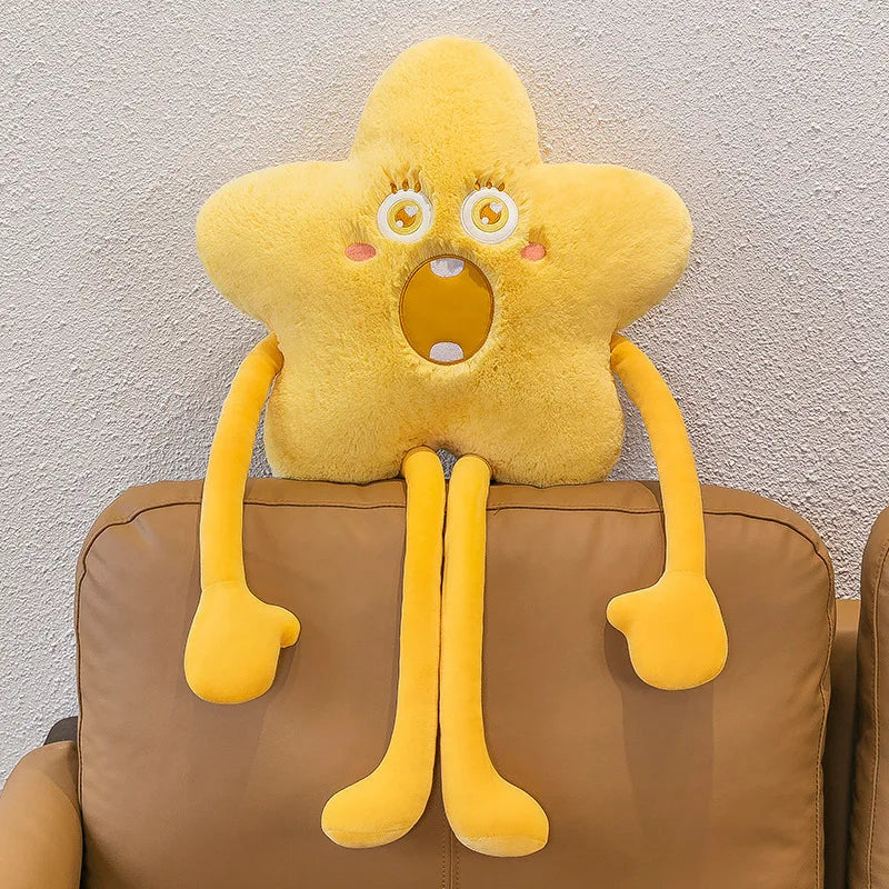 80cm Little Star Plush Doll Throw Pillow Soft Cute Sleeping Funny Girl Children's Toy Long Leg Monsters Doll Sofa Chair Cushion