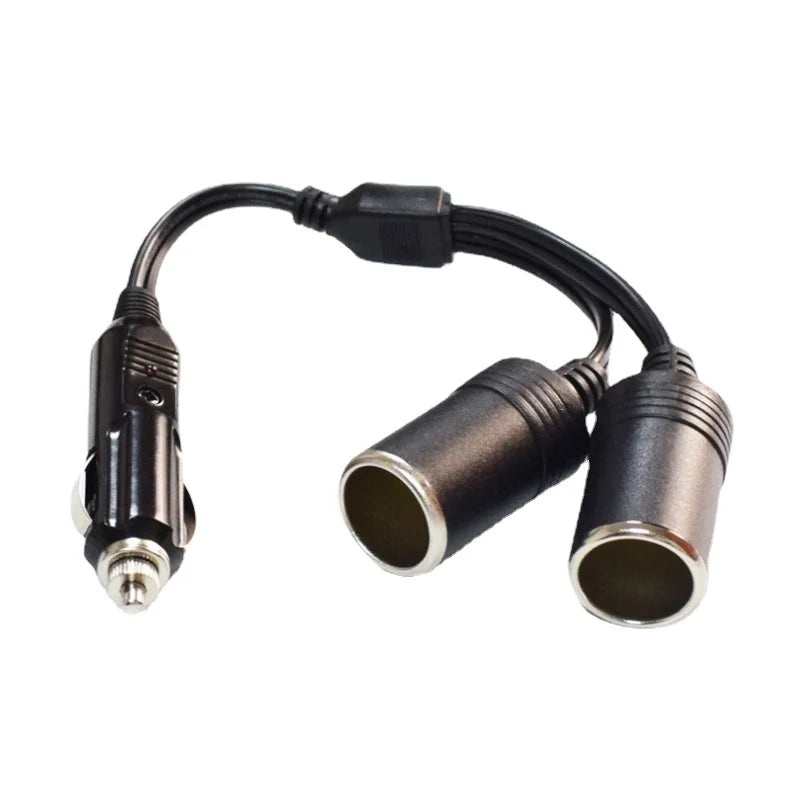 12V/24V Universal 1-to-2 Extension Cable Pure Copper 15A Car Charger Power Cord Cigarette Lighter Splitter 30cm