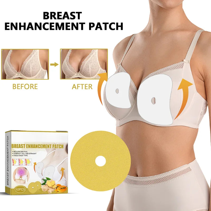 10PCS Breast Enhancement Pads Ginger Botanical Ingredients Sexy Chest Lifting and Firming Large Chest Cream Breast Patch Care