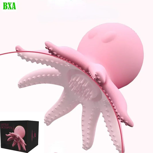 Small Octopus Breast Suction Device Women's Masturbator Jumping Egg Vibrating Swinging Breast Massage Nipple Massager Adult Toy