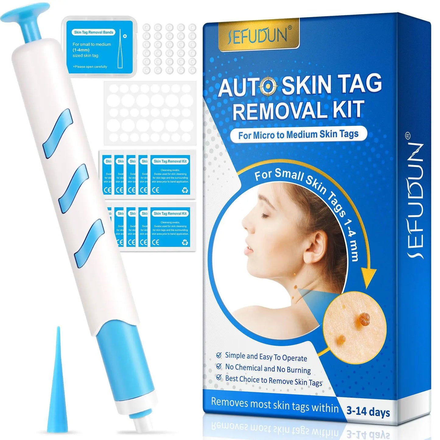 New 2 in 1 Auto Micro Skin Tag Remover Device Standard And Micro Skin Tag Removal Kit Adult Mole Wart Remover Face Care