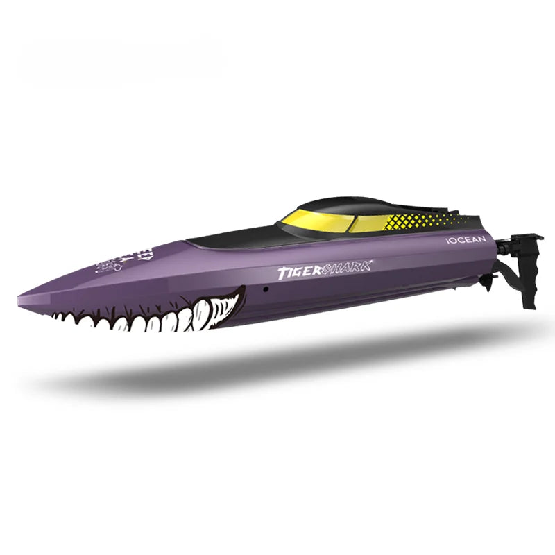 2.4G RC Boat Full Frequency High Speed Shark Boat 150 Meters Remote Control Distance Kids Toys For Boys Game Remote Control Boat