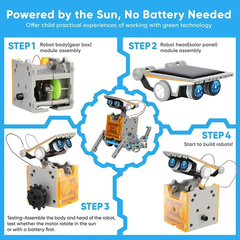 Solar Robot Kits High-Tech Science Toy 12 In 1 Develop Educational Solar Powered Learning Robotic Programming Toys for Boys