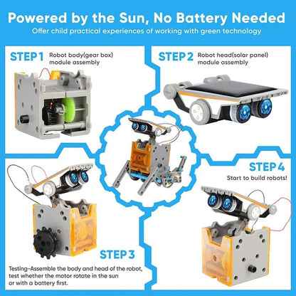 Solar Robot Kits High-Tech Science Toy 13 In 1 Develop Educational Solar Powered Learning Robotic Programming Toys for Boys