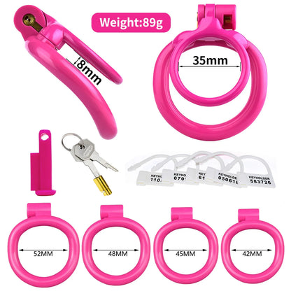 2024 New Male Resin Chastity Lock Penis Cage Ball Stretcher Penis Ring Smooth Lightweight Adult Penis Lock