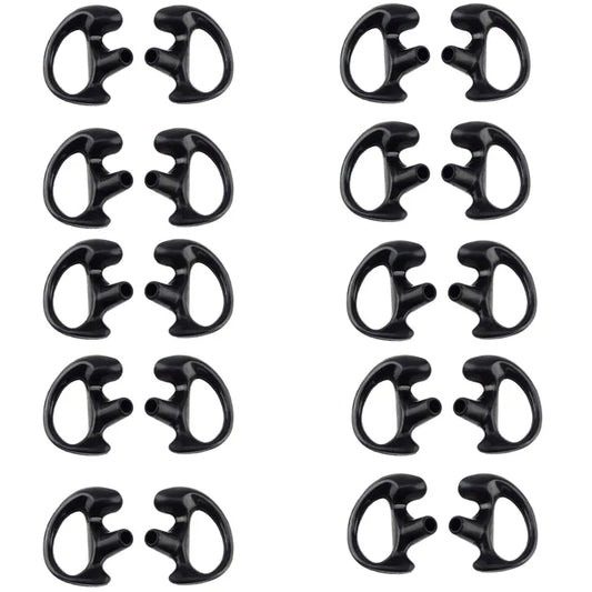 10 Pair Black Color Silicone Earmold Earbud for Universal Walkie Talkie Radio Air Acoustic Coil Tube Earpiece Headphone S/M/L