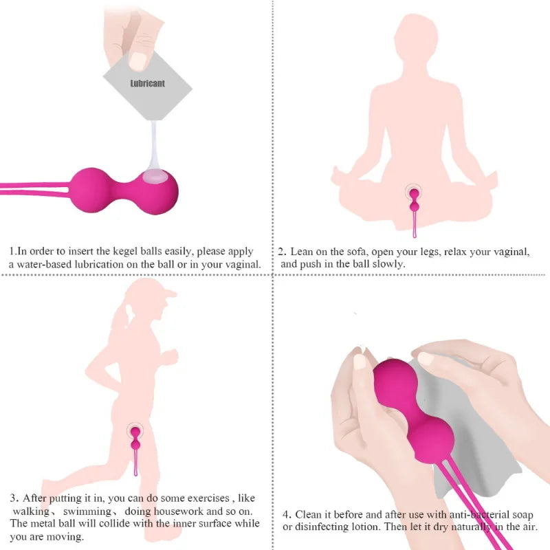 3IN1 Silicone Smart Ball Vibrator Kegel Ball Benwa Ball Vaginal Tightening Exercise Machine Female Female Sex Toy Geisha Ball