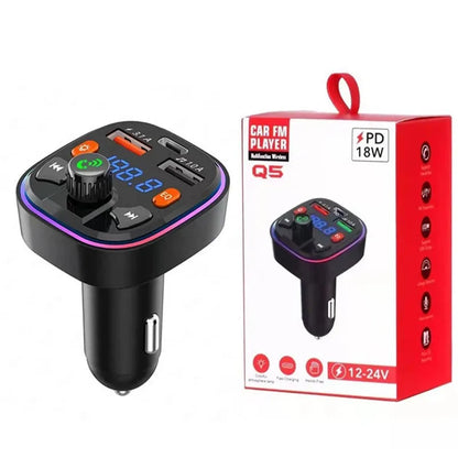 Wholesale Q5 Car MP3 Player: USB Bluetooth Hands-free FM Transmitter, Multi-function PD Fast Charging, Car MP3