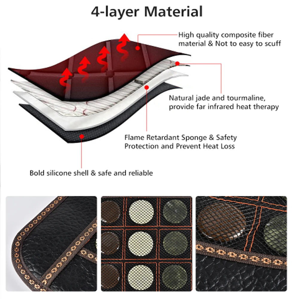 NEW Tourmaline Pad Natural Jade Massage Shiatsu Pad Electric Infrared Heating Pu Seat for Muscle Relaxation of Hindleg Muscles