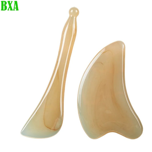 2PCS Natural Ox Horn Scraping Board Special for Face Beauty Stick Multifunctional Scraping Plate Massage Meridians Face Beauty