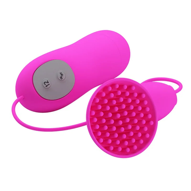 Soft Silicone Mushroom 12-Frequency Vibration Pussy Pump Clit Vibrator Clitoral Stimulator Masturbator Sex Toy for Women