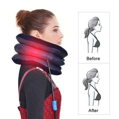 NEW 3 Tube Inflatable Neck Traction Medical Corrector Device Cervical Neck Support Posture Corrector Neck Stretcher Relax