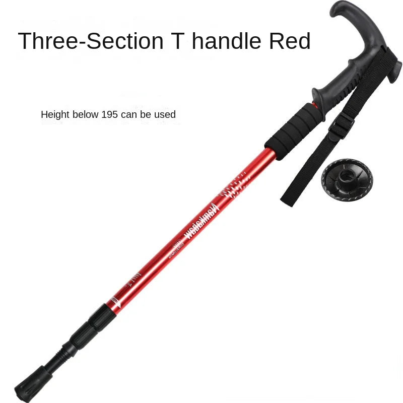 1pc Crutch Anti Shock Trekking Pole Ultralight Walking Sticks Adjustable Hiking Canes Telescopic Crutch for Nordic Walking Stick