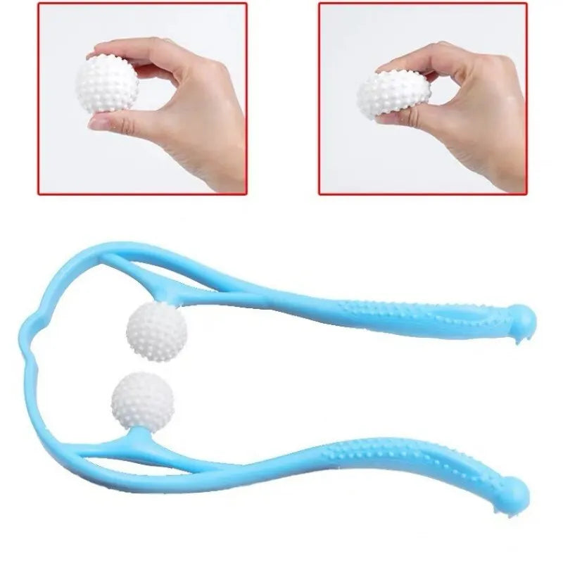 New 1pc Cervical Vertebra Massage Clip Multi Function Manual Roller Neck Massage Shoulder Neck Clip Neck Artifact Massager