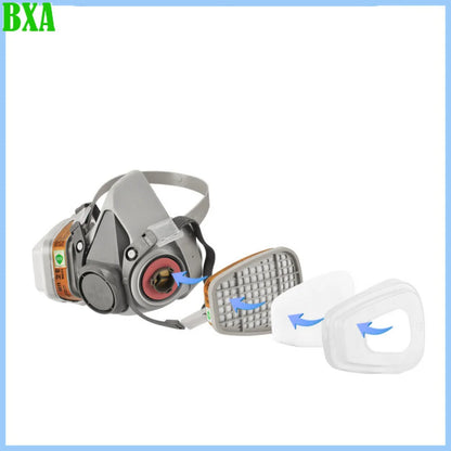 Filter Box Suit Safety Filter Gas Mask Coal Mine Pesticide Chemical Industrial Dust Painting Spraying Respirator 620 6011 Grey