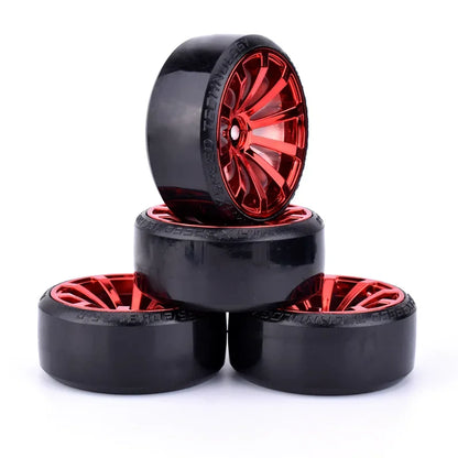 AUSTAR 4Pcs Drift Car Tire Wheel Rim Hard Wheel Tyre for 1/10 RC Car Vehicle Part Traxxas HSP Tamiya HPI Kyosho on-road Drifting