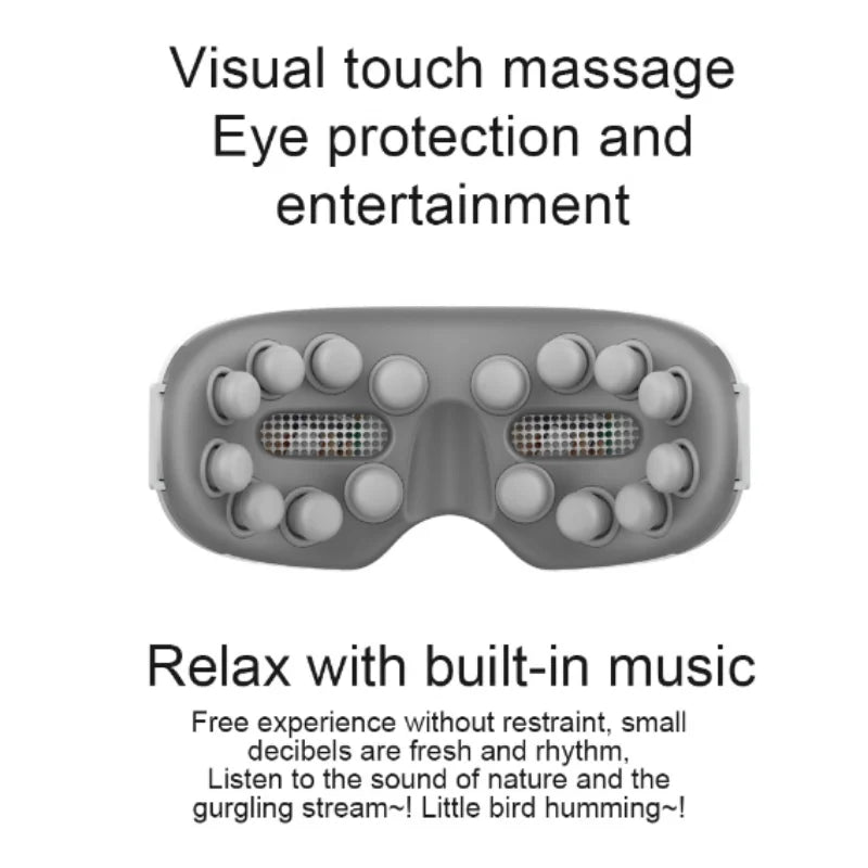 Smart Heated Eye Massage with Bluetooth Music Vibration Compression Massage Glasses Instrument For Migraines Sleep Mask Eye Care