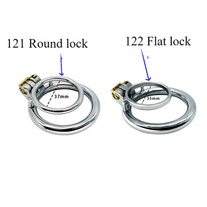 Stainless Steel Penis Double Rings Cock Lock Male Chastity Cages Bondage Device Restraint Sex Toys for Men Adult Training