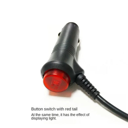 1m 12V15A Cigarette Lighter Male Cable with 306 Button Switch, Thickened High-Power Pure Copper Car Charger Wire