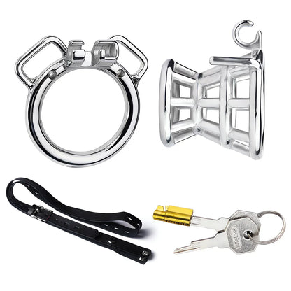 Stainless Steel Funnel-shaped Cock Cage Penis Ring Lock Male Chastity Device Catheter Stealth Belt Sex Toys for Men Adult Toys