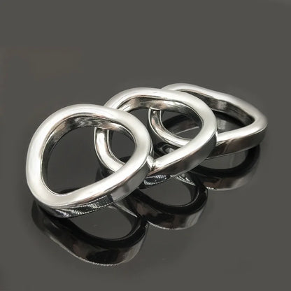 1pcs 40-55mm Stainless Steel Lock Sperm Ring, Cock Ring, Male Penis Ring Exerciser Curved Scrotum Bondage Stretching Ring