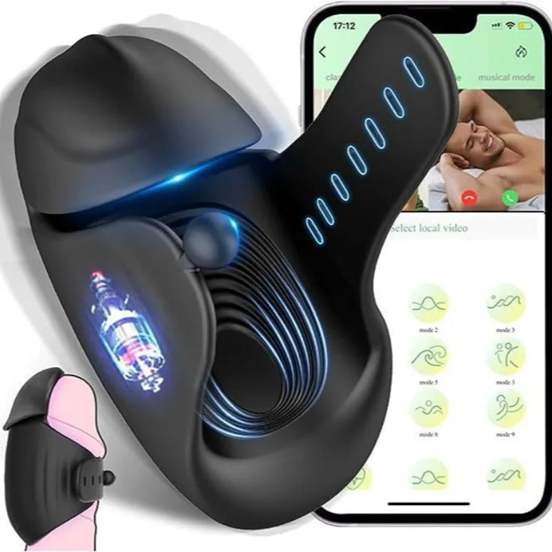 Wireless APP Style Male Wearable Glans Penis Masturbator Vibration Penis Training and Exercise Device Vibration Airplane Cup