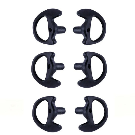 1 Pair Black Color Silicone Earmold Earbud for Universal Walkie Talkie Radio Air Acoustic Coil Tube Earpiece Headphone S/M/L Siz