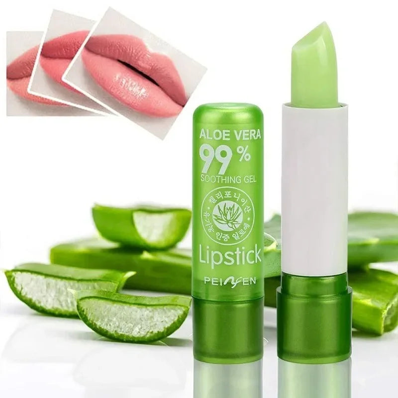 3.5g Moisture Lip Balm Long-Lasting Natural Aloe Vera Lipstick Color Mood Changing Long Lasting Moisturizing Lipstick Anti Aging