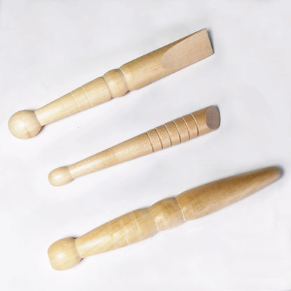 3pcs Wooden Foot Body Massage Stick Relieve Muscle Soreness Relaxing Tool Foot Reflexology Massager