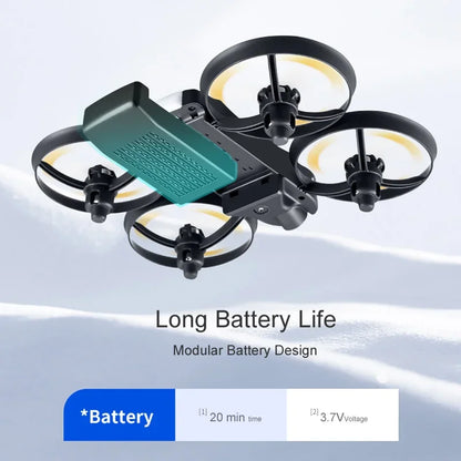 1 Battery RC Mini FPV Drone 4K V16 Colorful LED Helicopters 360° Full Containment Protection VR Aerial Photography Toy