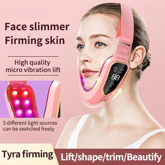 Double Chin V-shaped Face Lift Belt Machine NEW Face Lift Equipment LED Photon Therapy Face Slimming Vibration Massager