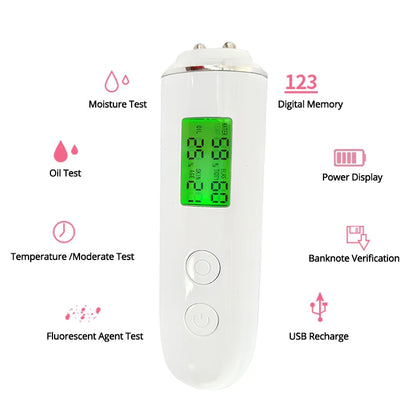 NEW Electric Analyzer Detection LCD Display Digital Tester for Moisture Oil Fluorescent Agent Content Facial Moisturizing