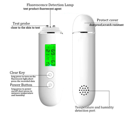 NEW Electric Analyzer Detection LCD Display Digital Tester for Moisture Oil Fluorescent Agent Content Facial Moisturizing