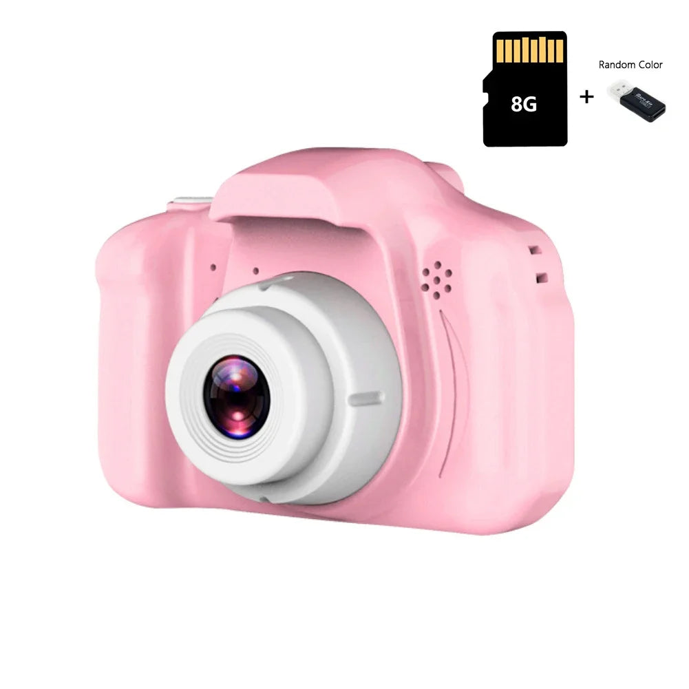 1080P HD Camera Video Toys for Kids 2 Inch Cartoon Cute Outdoor Digital Pink Camera Children SLR Camera Toy Birthday Gift