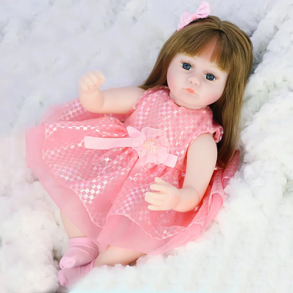 42CM Baby Reborn Doll Toys Sleeping Accompany Doll Lifelike Soft Toddler Reborn Dolls for Girls Birthday Present Gifts Kids Toys