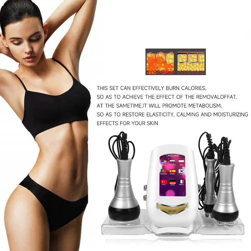 New 40K Cavitation Radio Frequency Ultrasonic Slimming Machine Wrinkle Removal Weight Loss Skin Tightening Facial Beauty Tool