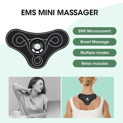 Mini Body Massager Rechargeable Back Shoulder Neck Waist Electric Muscle Stimulator Micro Current Pulse Massager