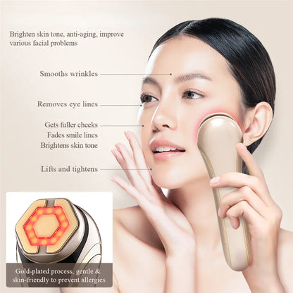 New Facial Massager Radio Mesotherapy EMS Microcurrent LED Photon Therapy Eye Face Lifting Anti Wrinkle Skin Care Beauty