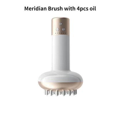 Electric 6 Speed Meridian Brush Rechargeable Microcurrent Vibration Heating Therapy Anti Cellulite Body Slimming Massager Guasha