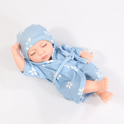 19cm Silicone Reborn Dolls Lifelike Reborn Baby Toys Waterproof Doll Cute Mini Sleep Soother Doll for Girls Birthday Gift