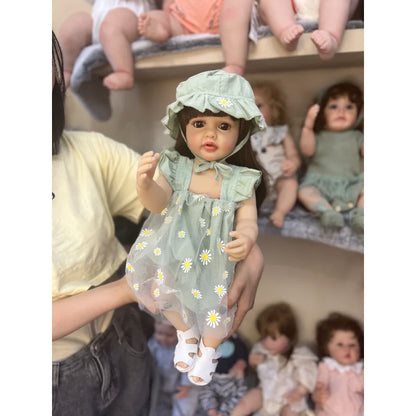 55CM Reborn Silicone Full Body Soft Reborn Baby Doll Lifelike Simulation Doll Real Looking Baby Dolls Toys for Girls Gift