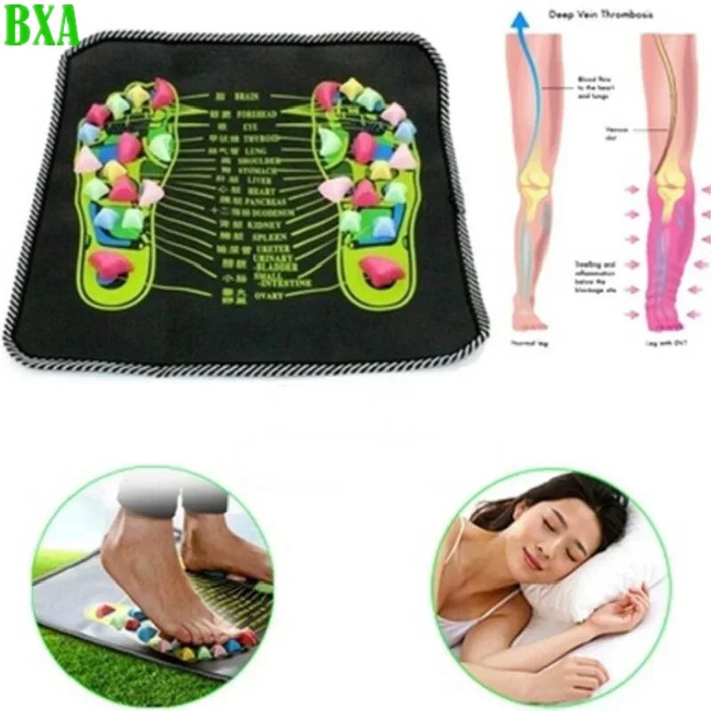 35*35cm Acupressure Mat Pad Foot Massager Reflexology Walk Stone Foot Leg Pain Relieve Physiotherapy Chinese Massageador