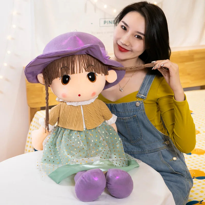 45-75cm Big Kawaii Hat Princess Mayfair Doll w/ Clothes Kids Baby Appease Toys Stuffed Soft Cartoon Plush Toys for Children Gift