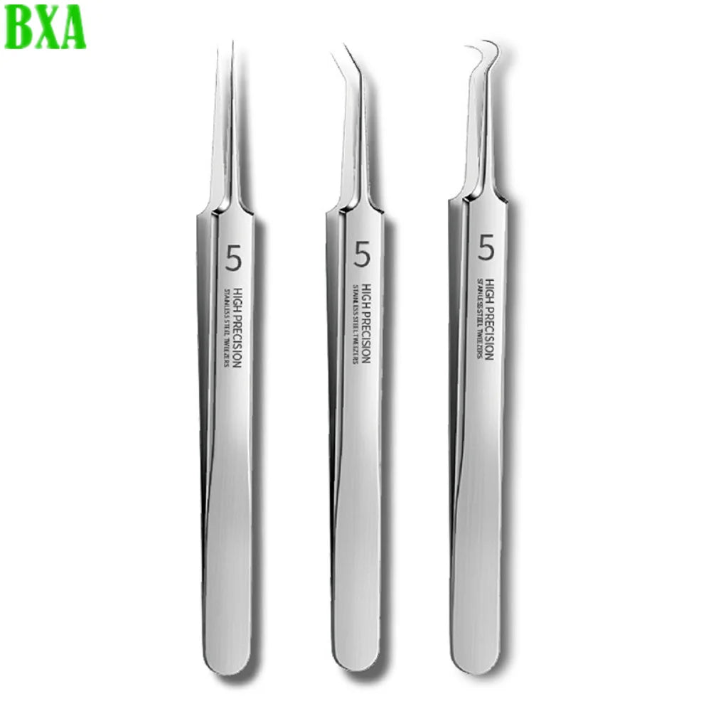 3PCS Beauty Salon Special Facial Pore Cleaning Acne Wart Skin Care German Ultra-fine No. 5 Cell Pimples Blackhead Clip Tweezers